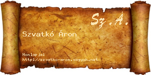 Szvatkó Áron névjegykártya